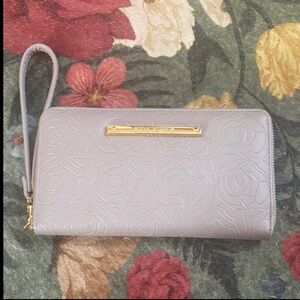 Betsey Johnson Lilac/Grey Embossed Wristlet